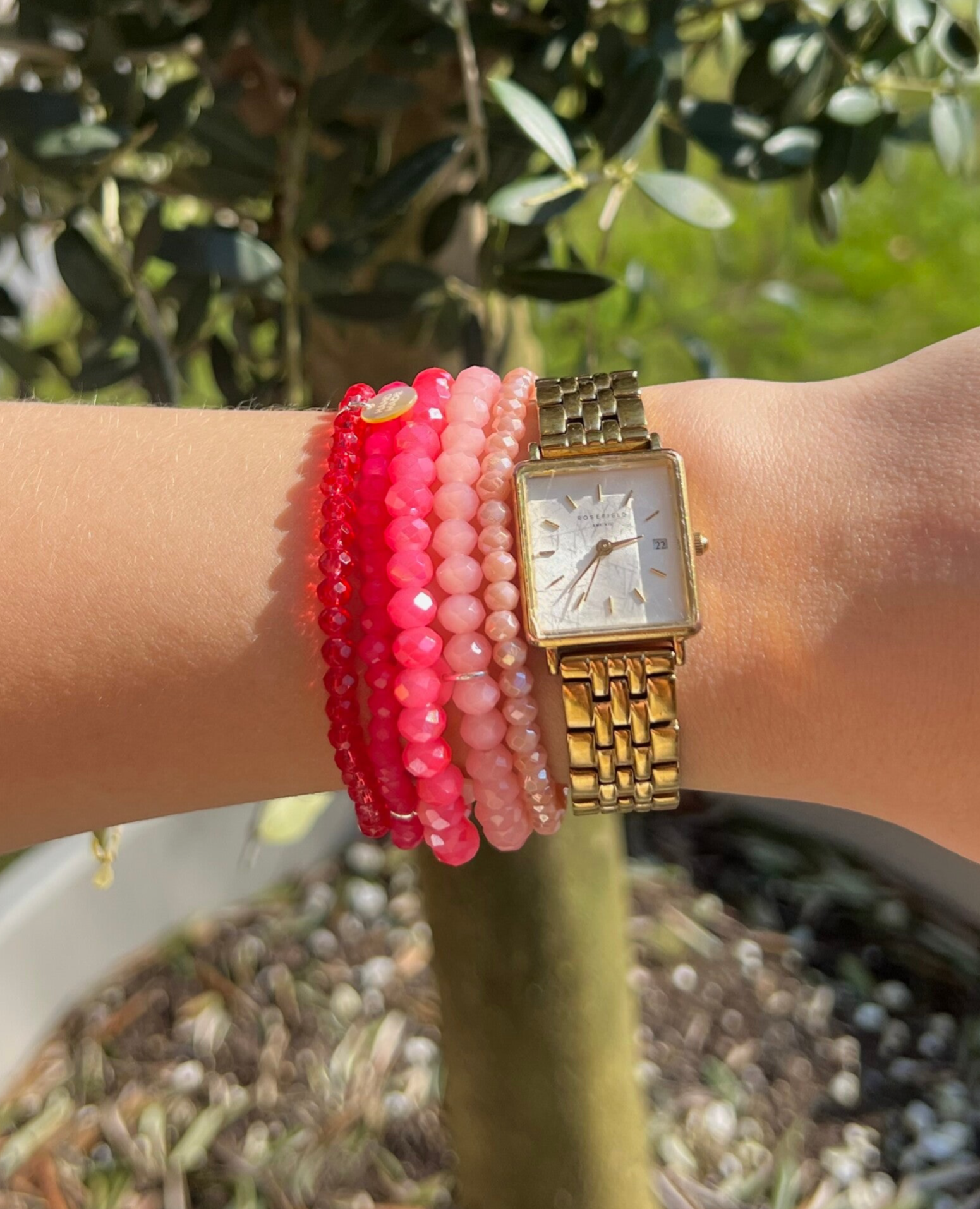 Set van kralen armbanden A14 Rood