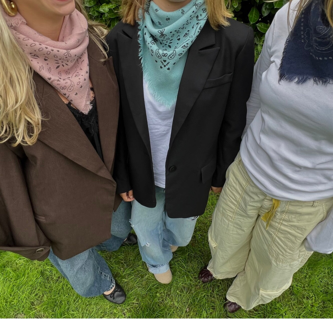 Wollen bandana sjaaltje Turquoise