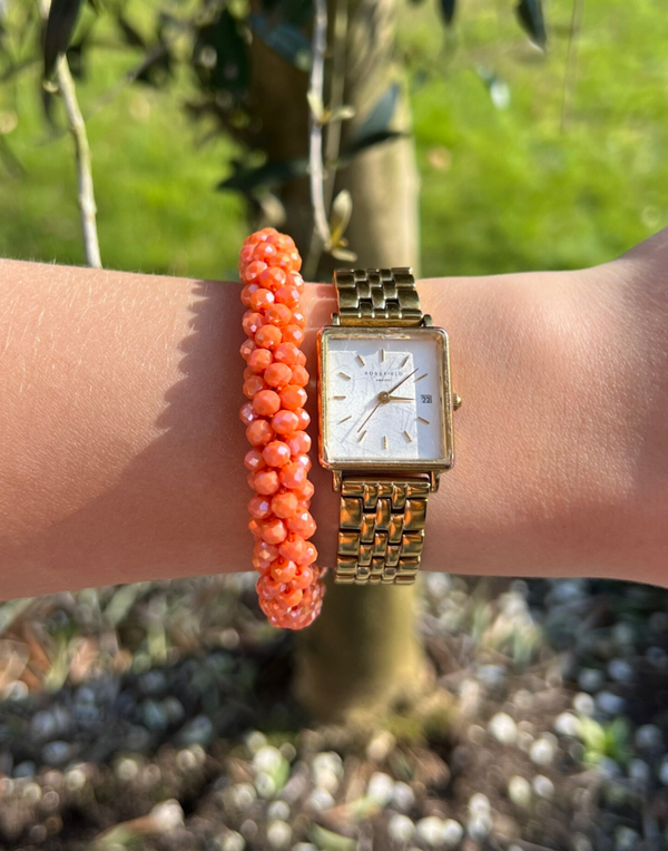 Blingbandje elastiek effen oranje