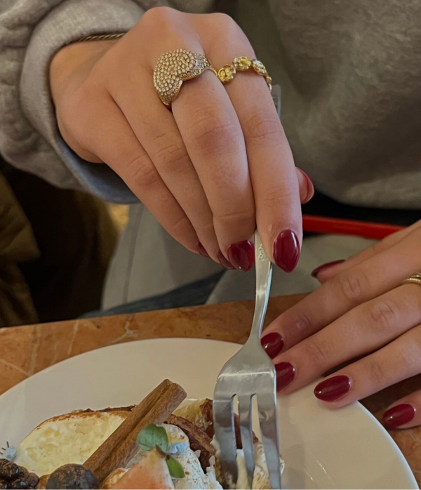 Fatty harten ring met stras R17 Zilver