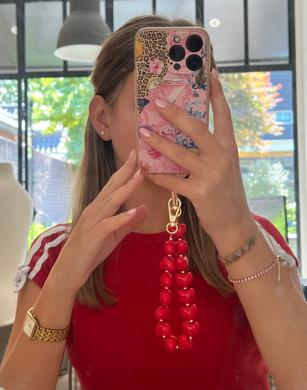 Telefoon koord rode hartjes