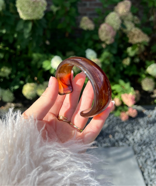 Acryl bangle bruin