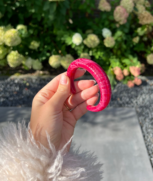 Acryl bangle fuchsia rond