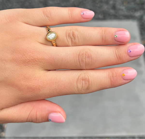 Elegante ring met steen R31 Goud/Transparant