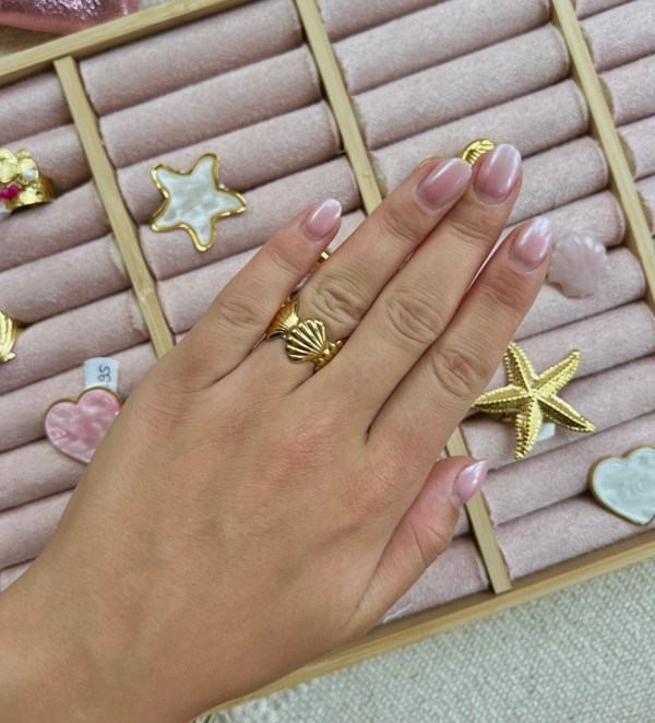 Schelpen ring R12 Goud