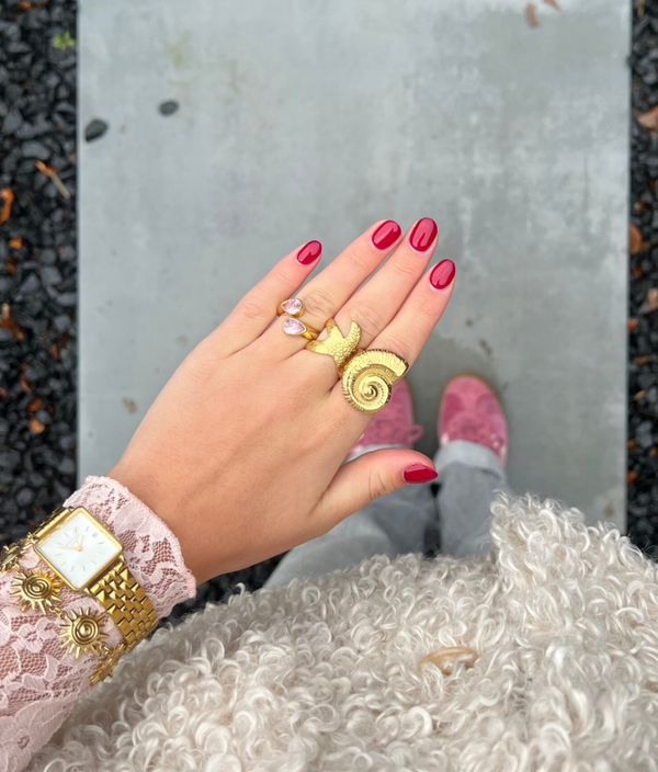 Hoorn schelp ring R1 Goud