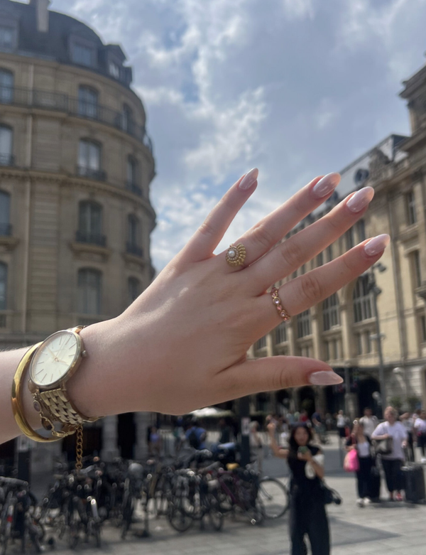 Roze steentjes ring R13 Goud/Roze