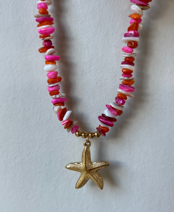 Bali ketting K12 gekleurd met zeester