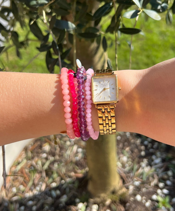 Set van kralen armbanden A14 Roze