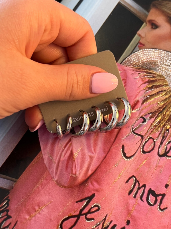 Basic oorringen set O28 Zilver