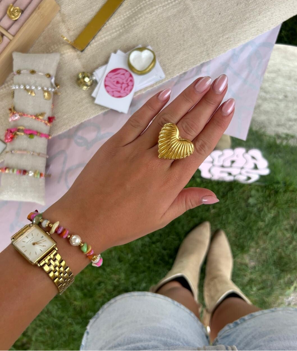 Hart statement ring R4 Goud