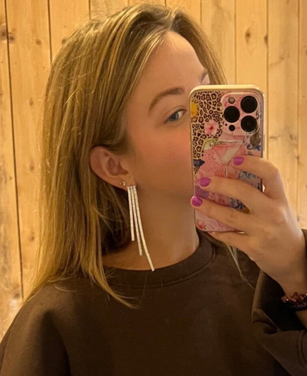 Elegante oorbellen met strass O20 Goud