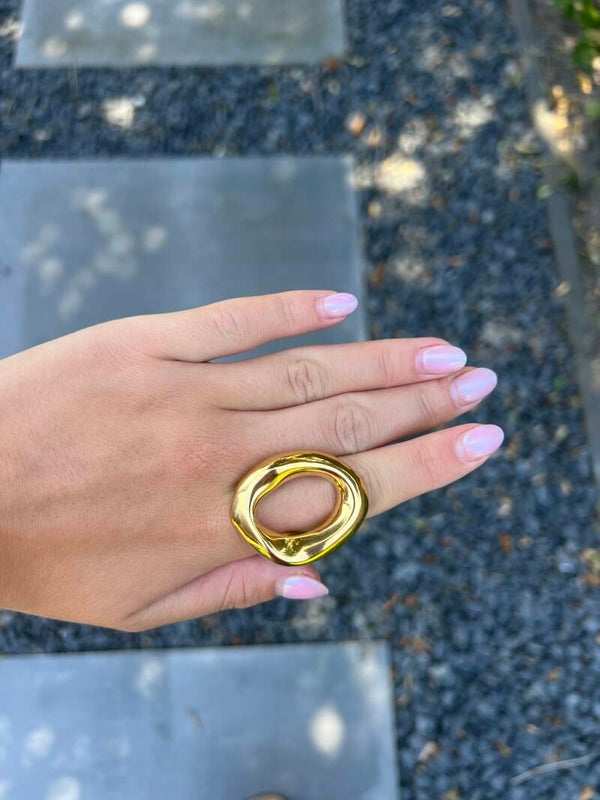 Open cirkel ring R16 Goud