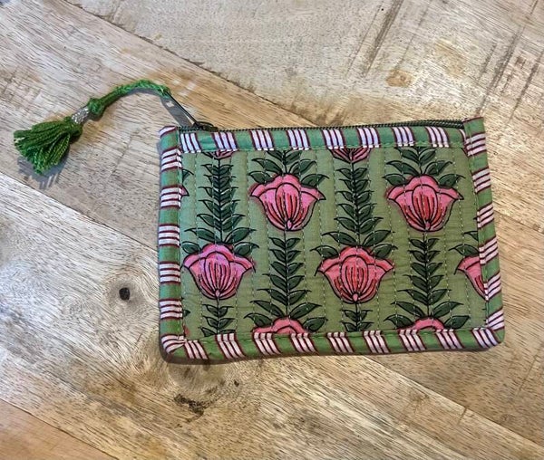 Mini stoffen portemonnee Groen/Multikleur