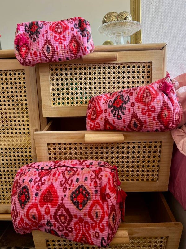 Toilet tasjes diverse maten Roze/Multikleur