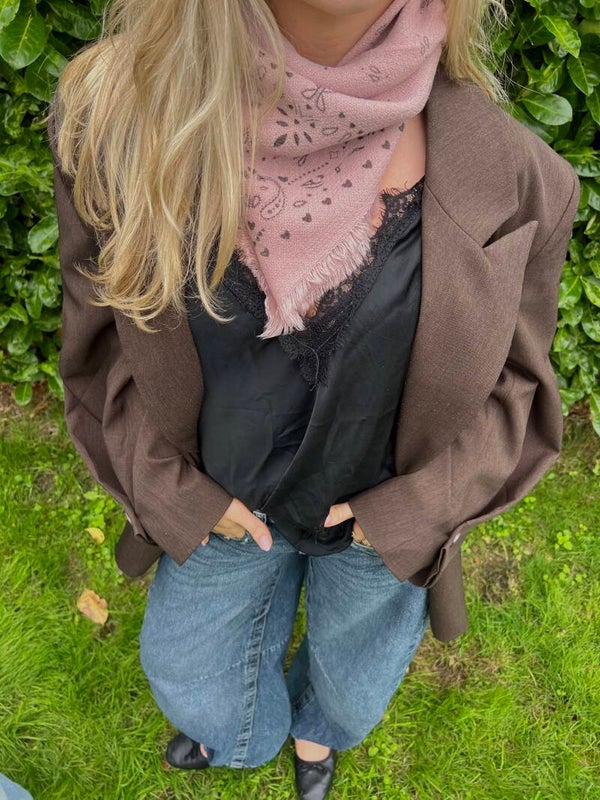 Wollen bandana sjaaltje Lichtroze