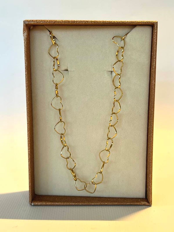 Subtiele hartjes ketting K8 Goud