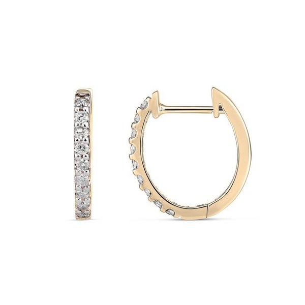 Diamond Huggie Earrings in 9ct Yellow gold