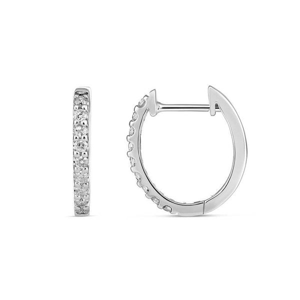 Diamond Huggie Earrings in 9ct White Gold