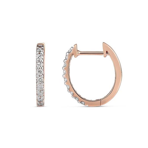 Diamond Huggie Earrings in 9ct Rose Gold