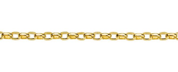 Solid Gold 4.5MM Oval Belcher Link Chain in 9ct Yellow, White or Rose Gold 50CM