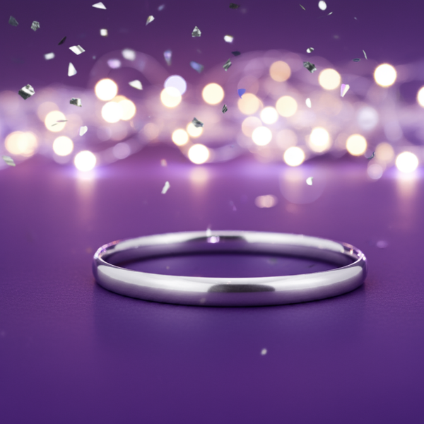 Copper Filled 12MM Comfort Fit Bangle in Sterling Silver