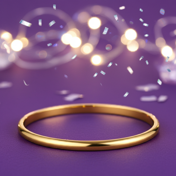 Solid Gold 6MM D Shaped Bangle in 9ct Yellow or Rose Gold