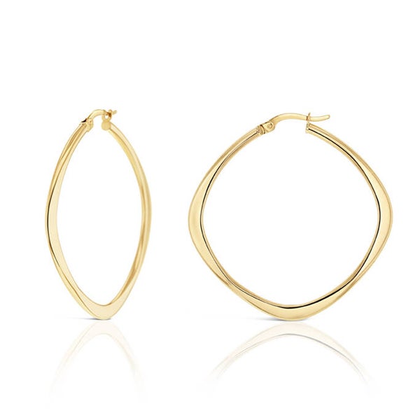 Squared Hoop Earrings in 9ct Yellow Gold