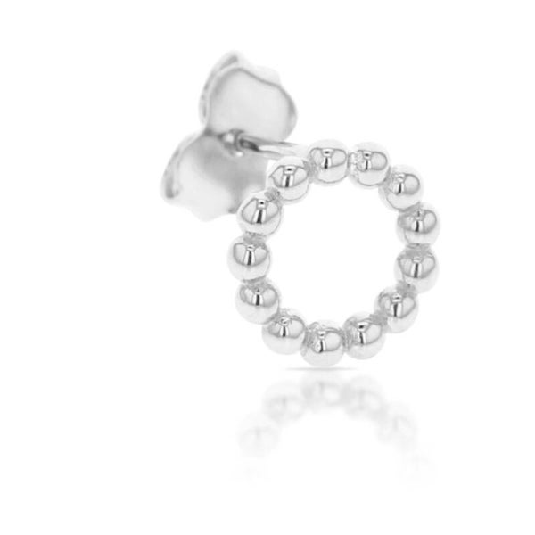 Beaded Stud Earrings in 9ct White Gold