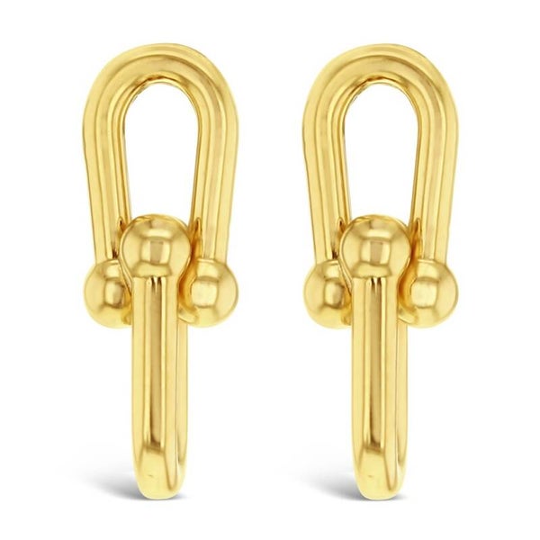 Lock Link Drop Earrings in 9ct Yellow Gold