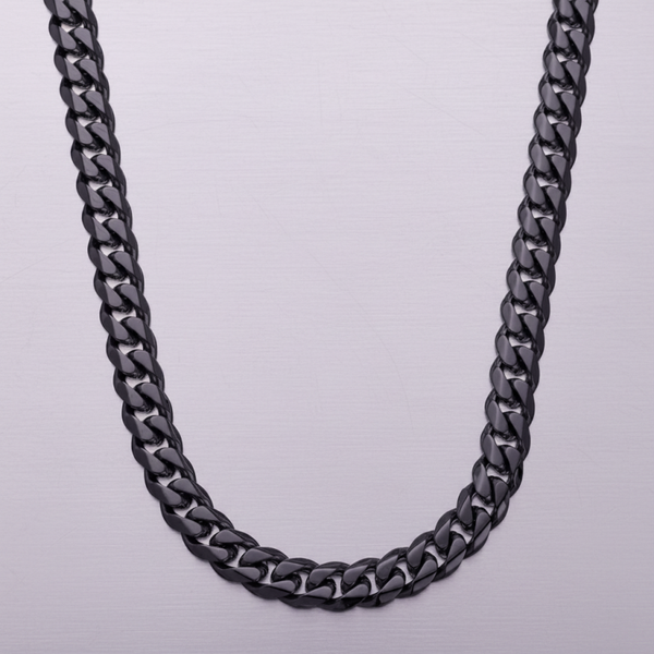 Blaze Stainless Steel 10MM Black Cuban Chain 55-70CM