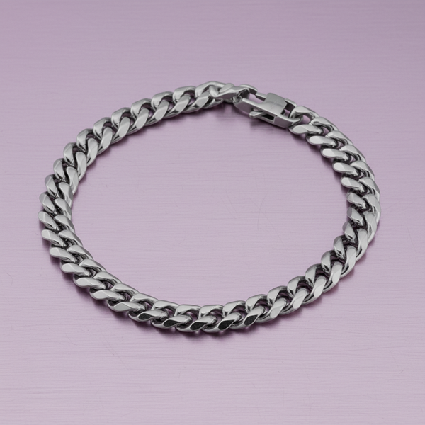 Blaze Stainless Steel 8MM Cuban Bracelet in Silver, Gold, Matte Grey and Black 22CM