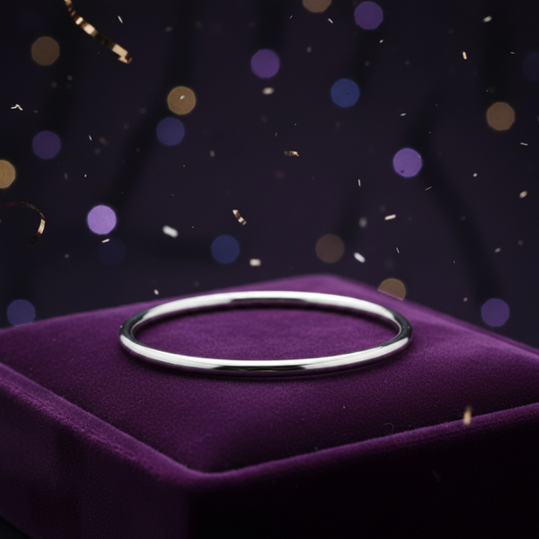 Silver Essentials Solid 4MM Golf Bangle in Sterling Silver