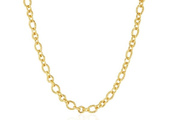 9ct Gold Solid Silver Core Filled 9.3MM Fancy Mixed Link Chain 19-45CM