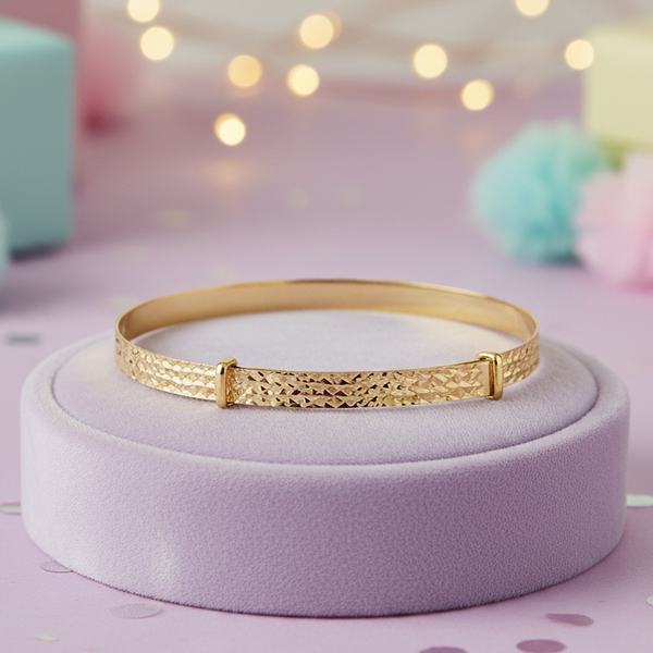 Solid Gold 3.5MM Expandable Baby Bangle in 9ct Yellow Gold