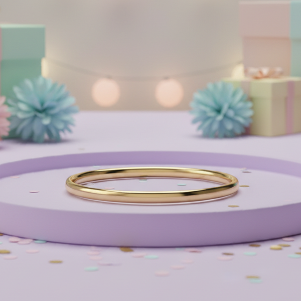 Solid Gold 4MM Comfort Fit Bangle in 9ct Yellow Gold