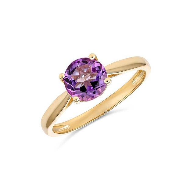 Amethyst Solitaire Ring in 9ct Gold