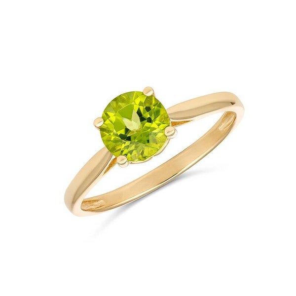 Peridot Solitaire Ring in 9ct Gold