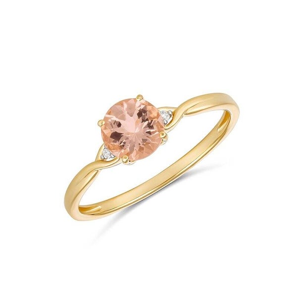 Morganite and Diamond Ring in 9ct Gold