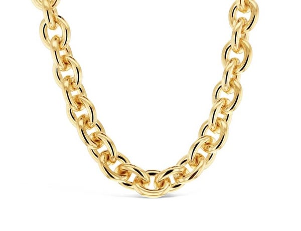 9ct Gold Solid Silver Core Filled 9.2MM Round Cable Chain 19-50CM