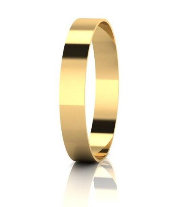 Solid Gold 12MM Flat Bangle in 9ct Yellow or Rose Gold