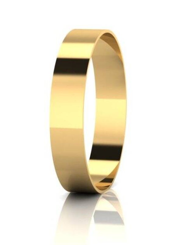 Solid Gold 14MM Low Dome Bangle in 9ct Yellow Gold or Sterling Silver