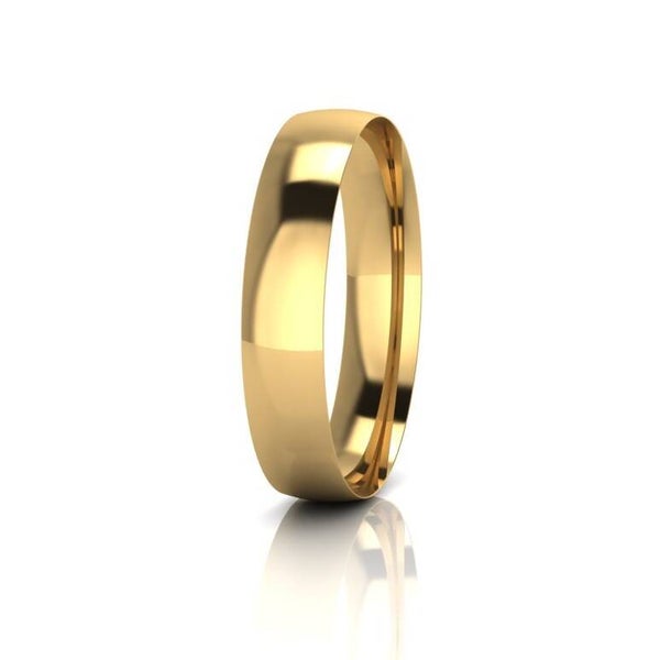 Solid Gold 14MM Low Dome Bangle in 9ct Yellow, Rose Gold or Sterling Silver