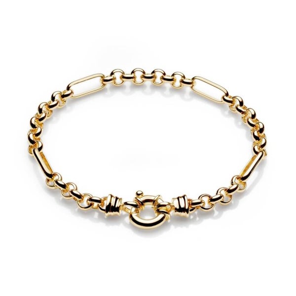 Solid Gold 5.5MM Belcher and Paperclip Chain in 9ct Yellow or Rose Gold 19-45CM