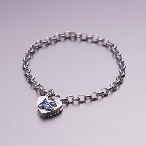 Tiny Treasures Belcher Bracelet with Bluebird Padlock