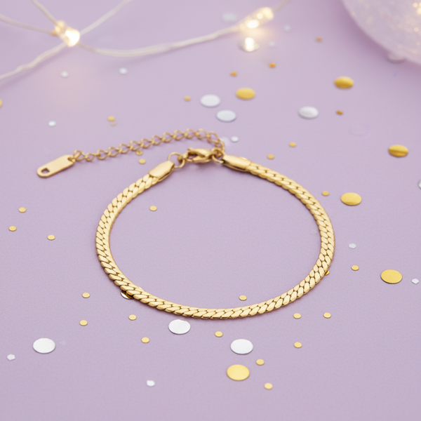Waterproof 18K Gold Plated 4MM Bracelet 17-21CM