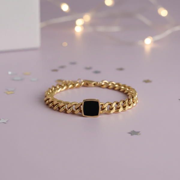 Waterproof 18K Gold Plated Cuban Curb Bracelet 16-20CM