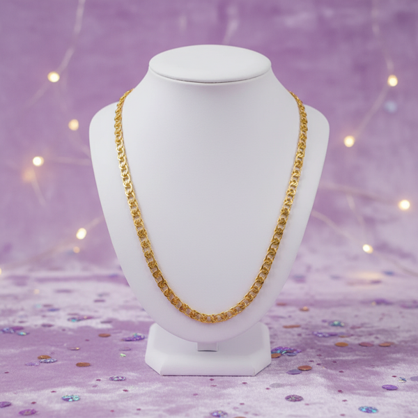 Waterproof 18K Gold Plated O Link Necklace 41-46CM
