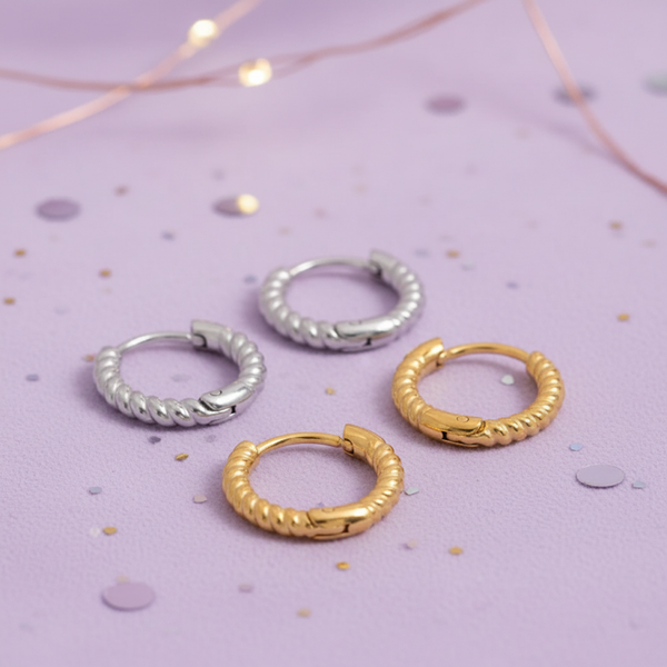 Waterproof 18K Gold Plated Twist Sleepers