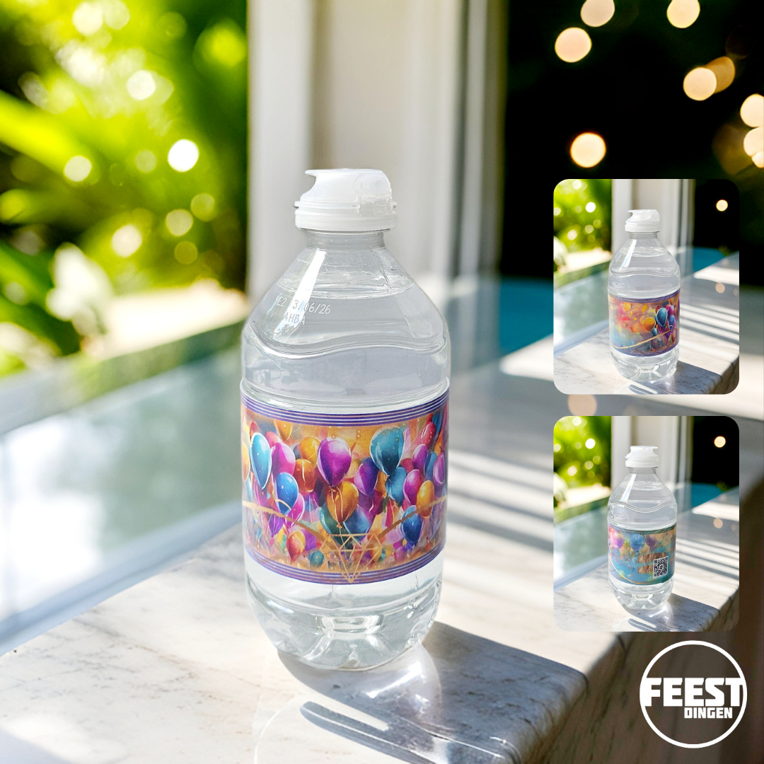 Zelf maken  - Waterfles label 33 cl  - Ballonnen & slingers